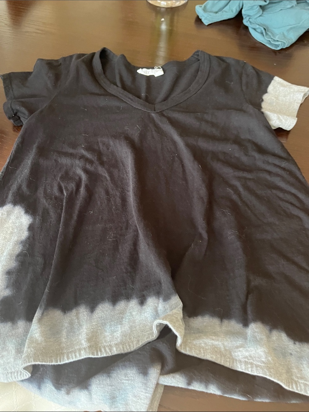 Wilt Black and Gray Dip-Dye V-Neck Tee